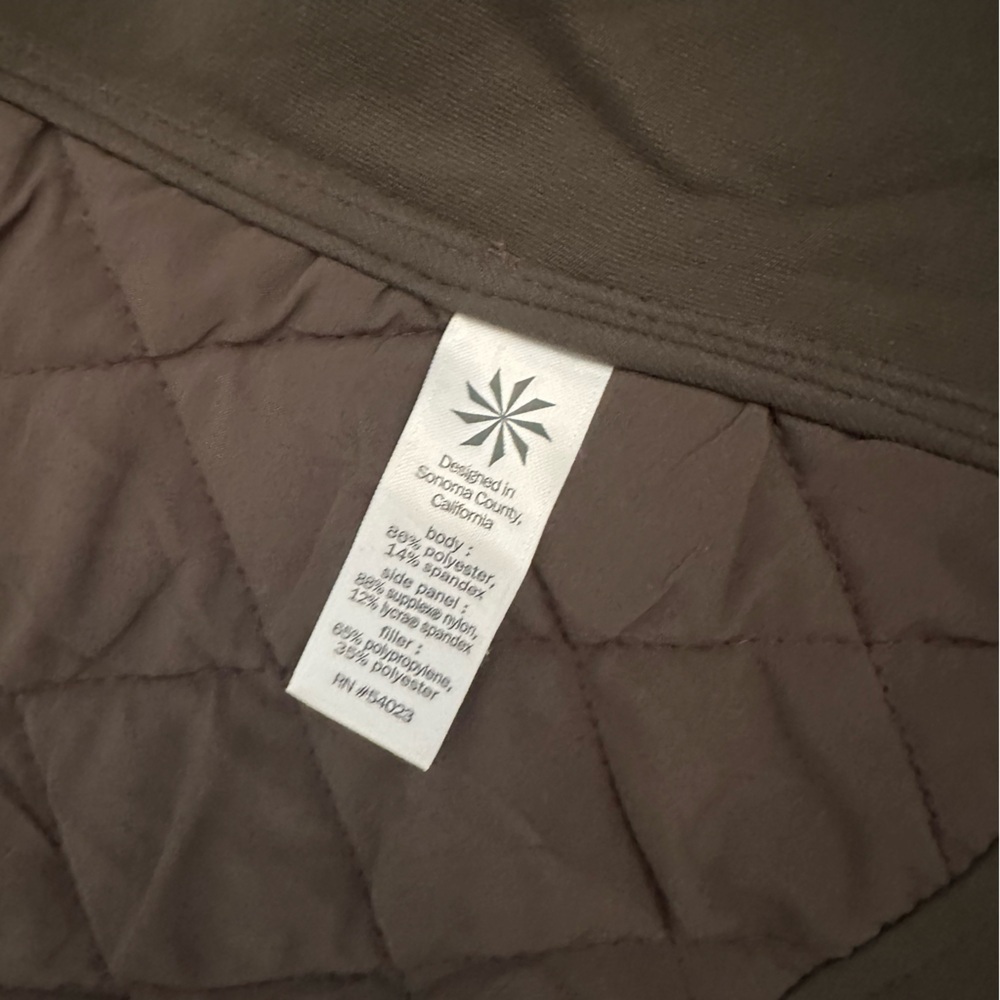 Athleta Women's Upside Quilted Long Sleeves Olive Green Jacket Full Zip XS (t) - Picture 9 of 12